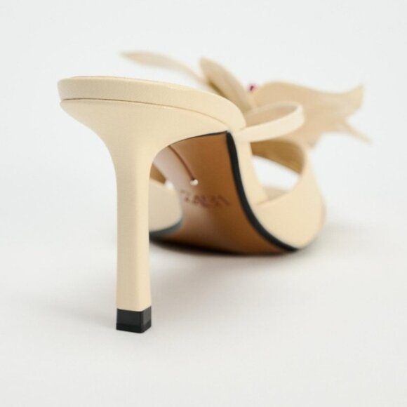 ZARA FLORAL HEELED SANDALS - Picture 4 of 6